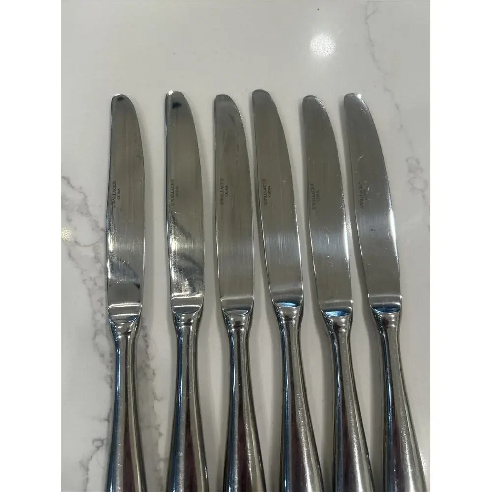 Wallace Dinner Knives Set of 6 Continental‎ Classic 18/10 Stainless Flatware